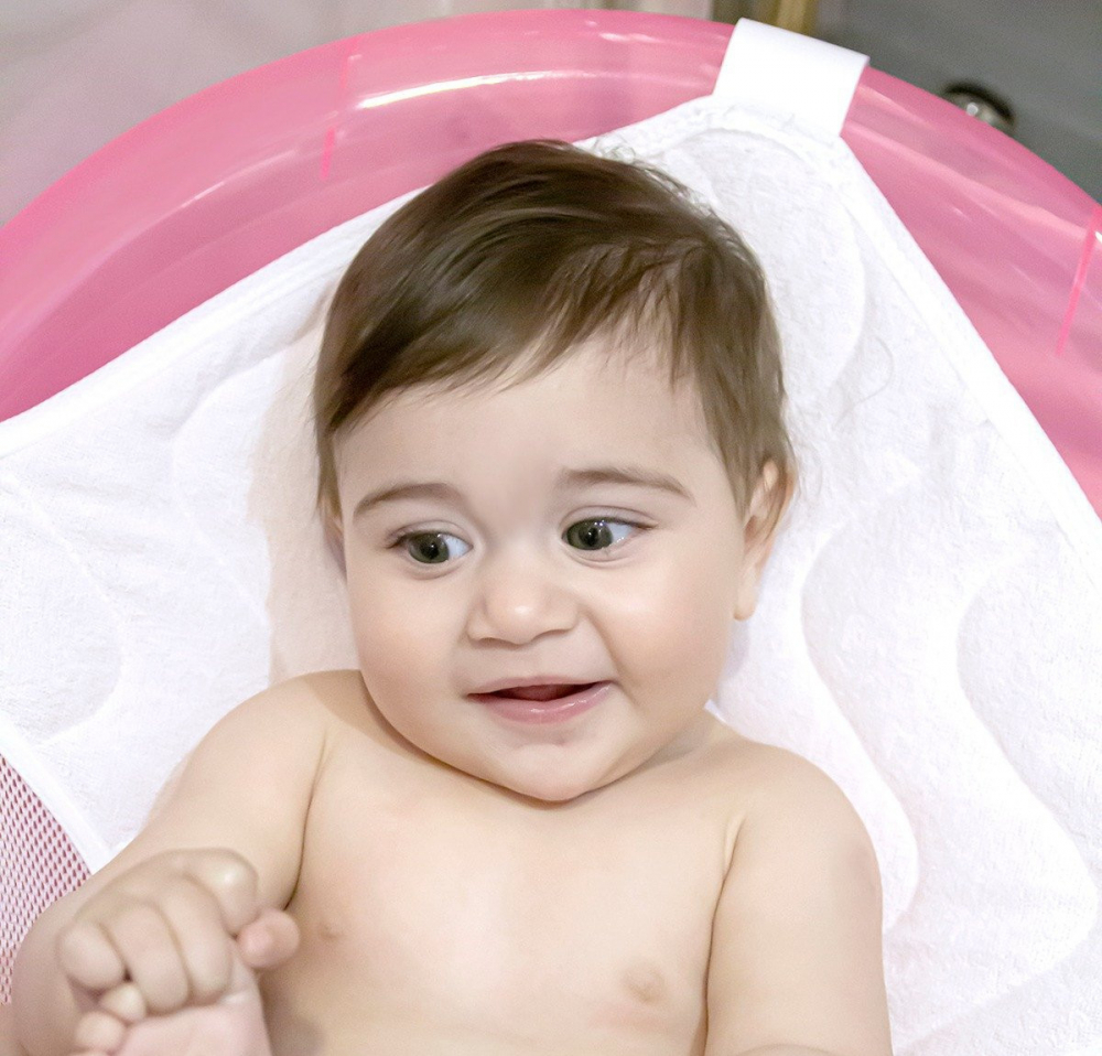 Set cadita de baie cu 6 piese BabyJem Roz