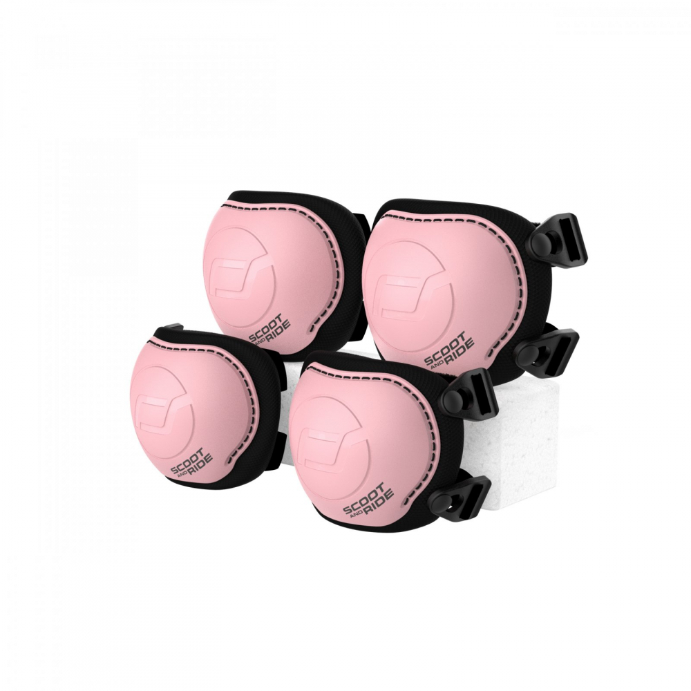 Set de protectie Scoot and Ride genunchiere si cotiere marime S Rose