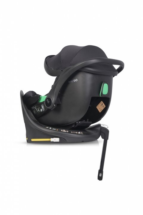 Set scoica auto si baza isofix rotativa EasyGo Buz Pro i-Size, omologat R129, cu tetiera reglabila in inaltime, copertina ajustabila, pentru copii intre 40-87 cm sau 0-13 kg, Ink - 1