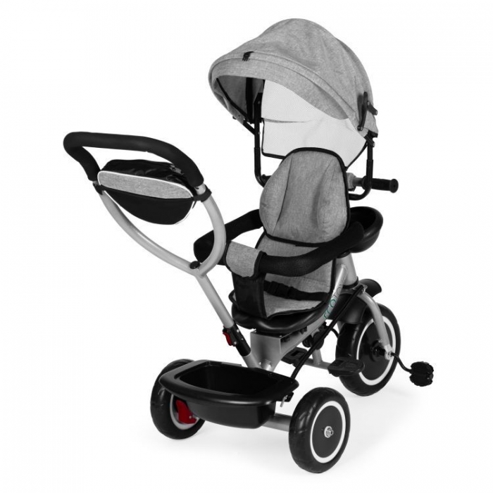 Tricicleta pentru copii Ecotoys WQL-066-52 Gri 2 in 1 cu scaun rotativ 360, roti din spuma EVA, greutate admisa 25kg - 2 | YEO
