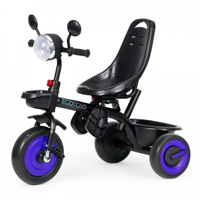 Tricicleta pentru copii Ecotoys WQL-066-51 Albastru 3 in 1 cu scaun rotativ 360, roti din spuma EVA - 1 | YEO