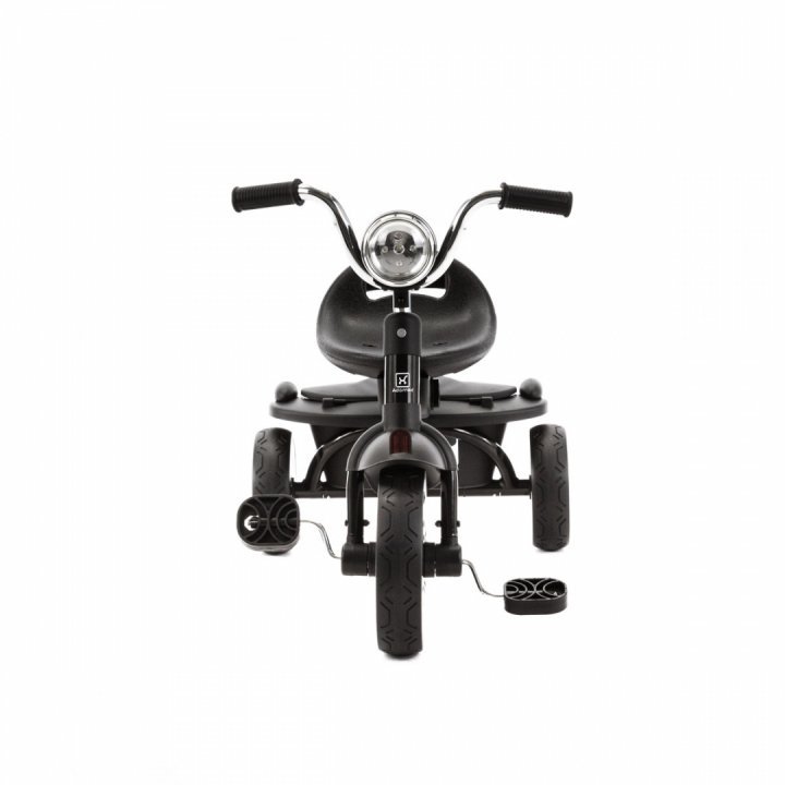 Tricicleta clasica pentru copii, Adamex Warrior, cu far si sunete, portbagaj cu capac, omologata EN71, cadru din otel, pana la 25 kg, Negru - 1 | YEO