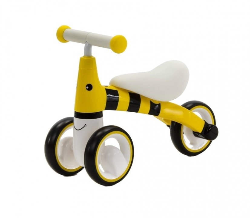 Tricicleta pentru copii, Adamex Animals, fara pedale, cu 3 roti, sistem de blocare a rotirii ghidonului, testata EN71, pentru interior  exterior, sezut moale, +12 luni, Bee - 4