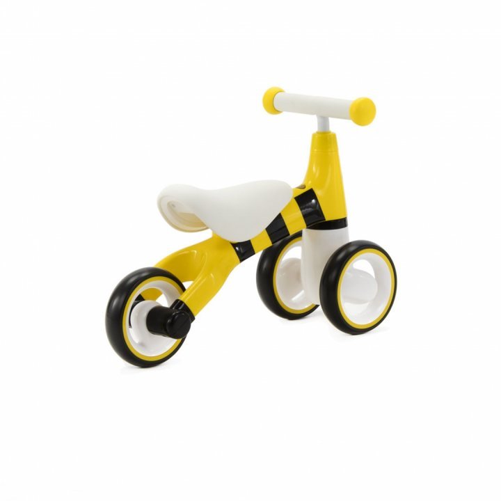 Tricicleta pentru copii, Adamex Animals, fara pedale, cu 3 roti, sistem de blocare a rotirii ghidonului, testata EN71, pentru interior  exterior, sezut moale, +12 luni, Bee
