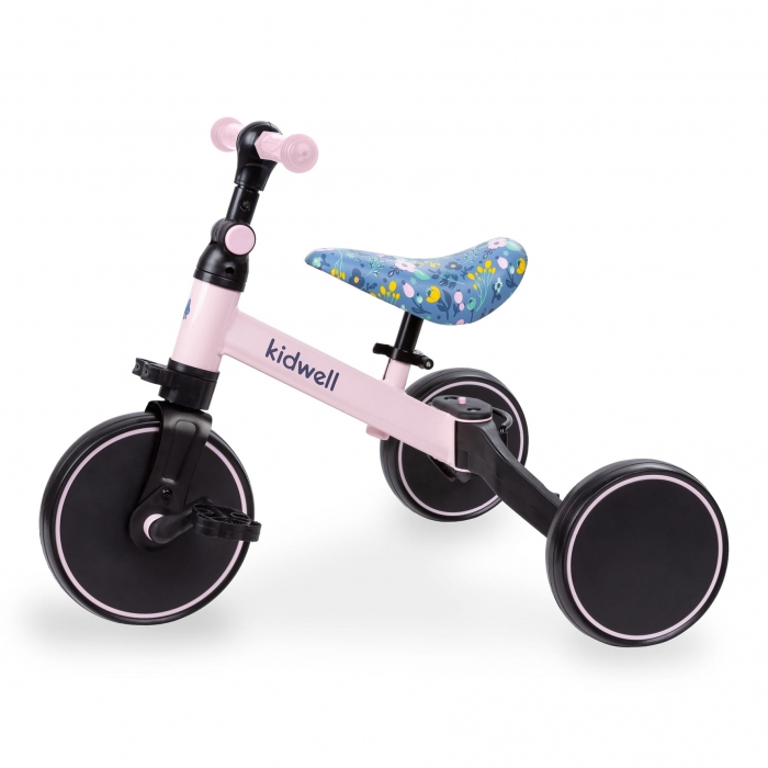 Tricicleta pentru copii Kidwell Pico Spring Flower, cu pedale, 3 in 1 , scaun reglabil pe inaltime, reglarea in 3 trepte a distantei dintre ghidon si copil, potrivita pentru inaltimea unui copil 90 - 124 cm - 2 | YEO