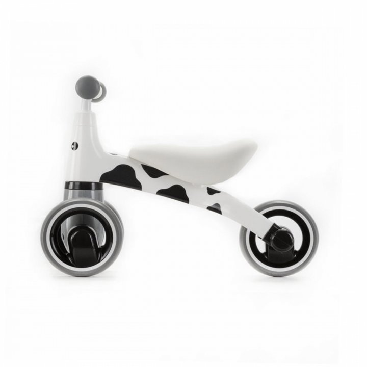 Tricicleta pentru copii, Adamex Animals, fara pedale, cu 3 roti, sistem de blocare a rotirii ghidonului, testata EN71, pentru interior  exterior, sezut moale, +12 luni, Cow