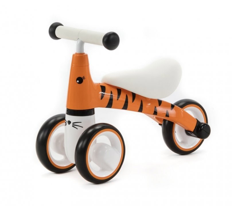 Tricicleta pentru copii, Adamex Animals, fara pedale, cu 3 roti, sistem de blocare a rotirii ghidonului, testata EN71, pentru interior  exterior, sezut moale, +12 luni, Tiger - 2