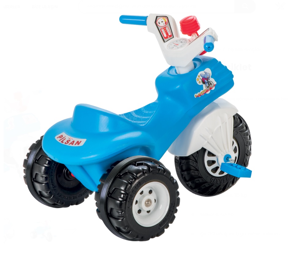 Tricicleta pentru copii Mobidic Blue cu claxon si cosulet greutate maxima suportata 35 kg