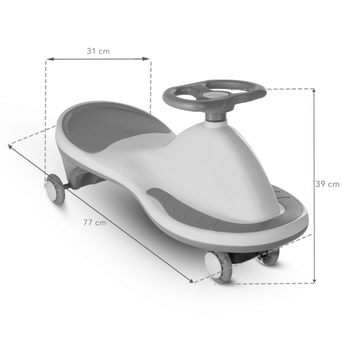 PlasmaCar gravitational Kidwell Rollo Gri, roti LED, greutate admisa 100 kg, varsta 3 ani+ - 8