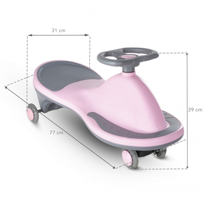 PlasmaCar gravitational Kidwell Rollo Roz, roti LED, greutate admisa 100 kg, varsta 3 ani+ - 1