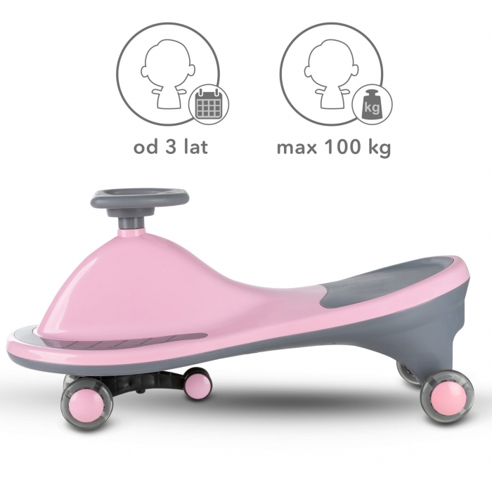 PlasmaCar gravitational Kidwell Rollo Roz, roti LED, greutate admisa 100 kg, varsta 3 ani+ - 3
