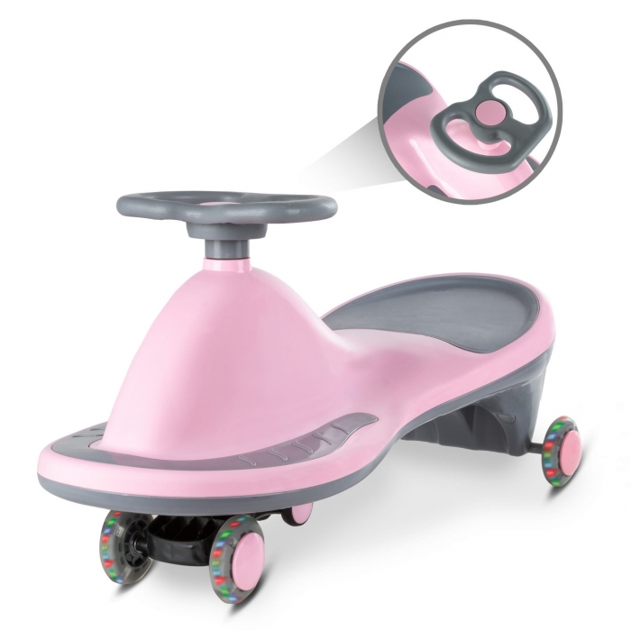 PlasmaCar gravitational Kidwell Rollo Roz, roti LED, greutate admisa 100 kg, varsta 3 ani+ - 5