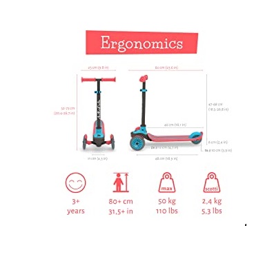 Trotineta pentru copii Chillafish Scotti Pink cu ghidon reglabil, roti ABEC-5, greutate admisa 50 kg - 10