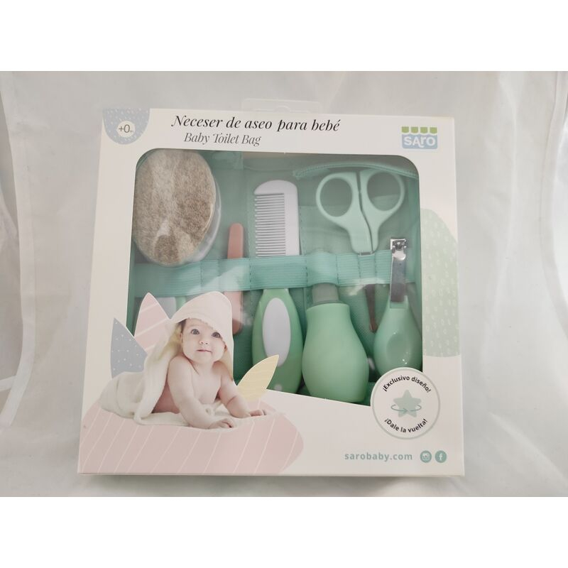 Trusa portabila de ingrijire a bebelusilor Saro Baby, pentru siguranta si igiena bebelusului, cu toate necesare, 0 luni+, Mint - 1 | YEO