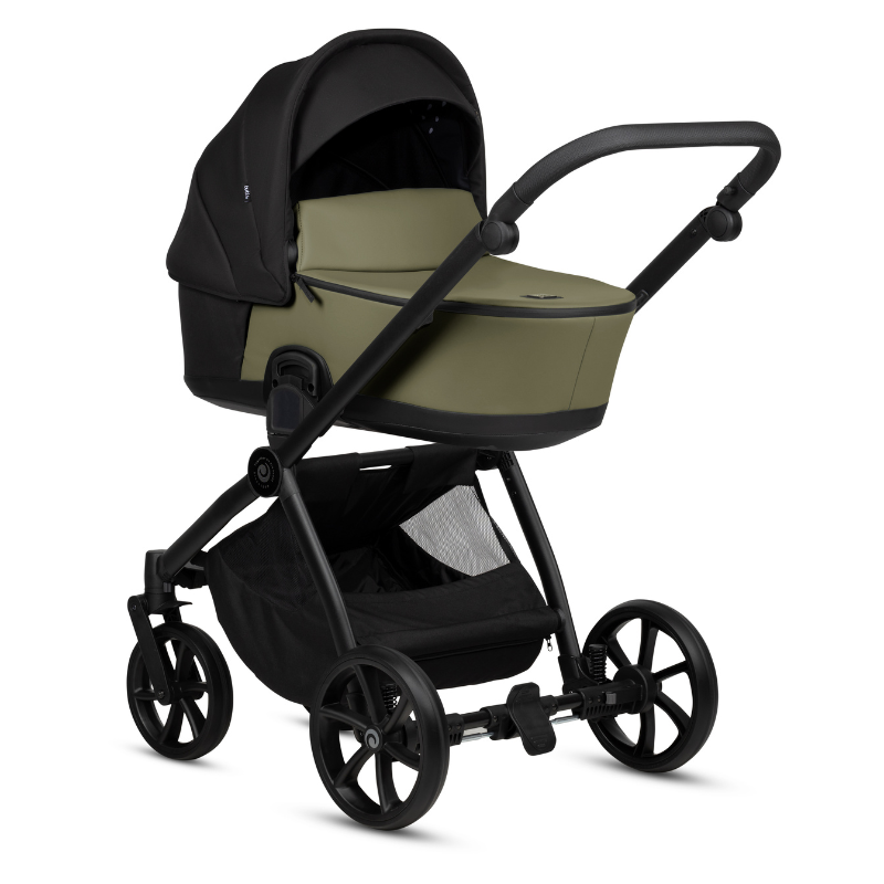 Carucior 2 in 1 Tutis Mio 3+ Olive 025 din piele, sezut reversibil, amortizoare duble, maner reglabil, accesorii incluse - 11