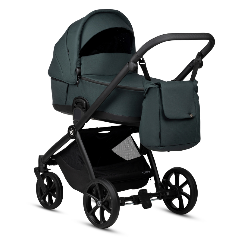 Carucior 2 in 1 Tutis Mio 3+ Pacific Green 240 din piele, sezut reversibil, amortizoare duble, maner reglabil, accesorii incluse - 4