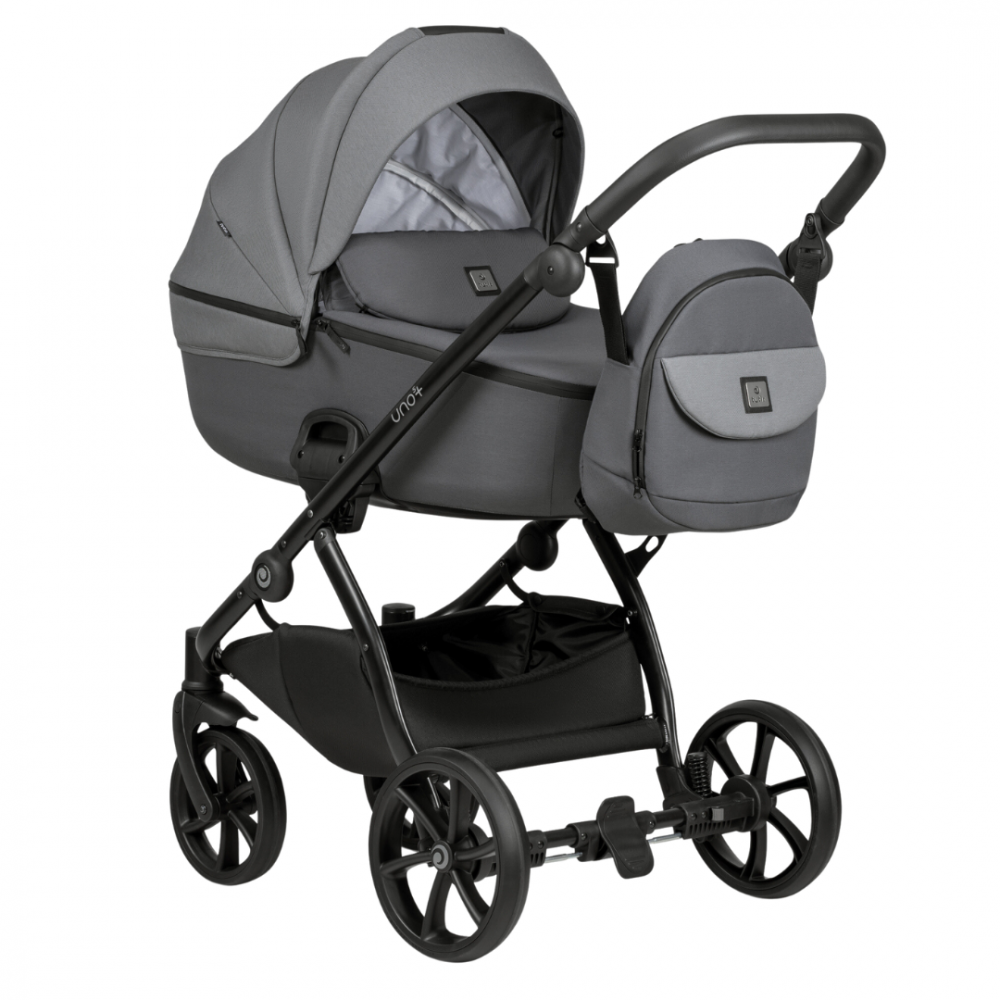 Carucior 2 in 1 Tutis Uno 5+ Grey 022 sezut reversibil, spatar reglabil, roti cu blocare, bara detasabila, accesorii incluse - 2