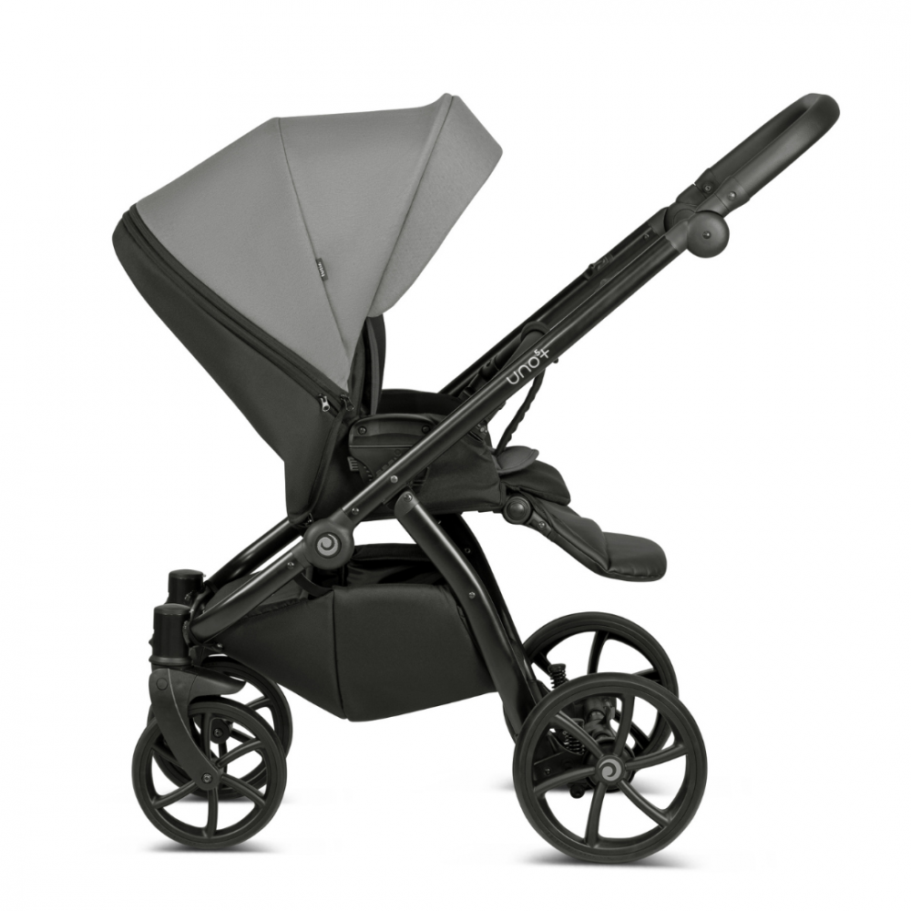 Carucior 2 in 1 Tutis Uno 5+ Grey 022 sezut reversibil, spatar reglabil, roti cu blocare, bara detasabila, accesorii incluse - 4