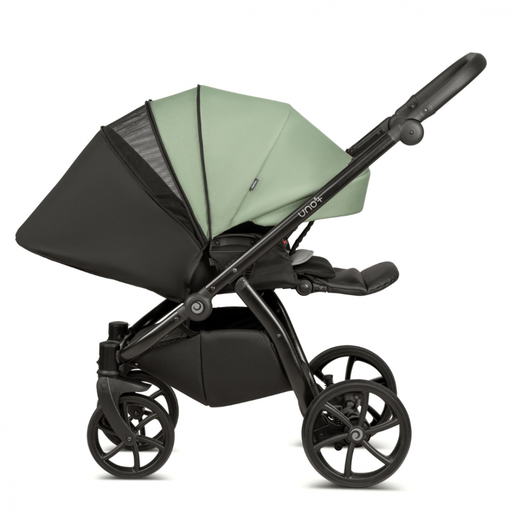 Carucior 2 in 1 Tutis Uno 5+ Matcha 037 sezut reversibil, spatar reglabil, roti cu blocare, bara detasabila, accesorii incluse - 5