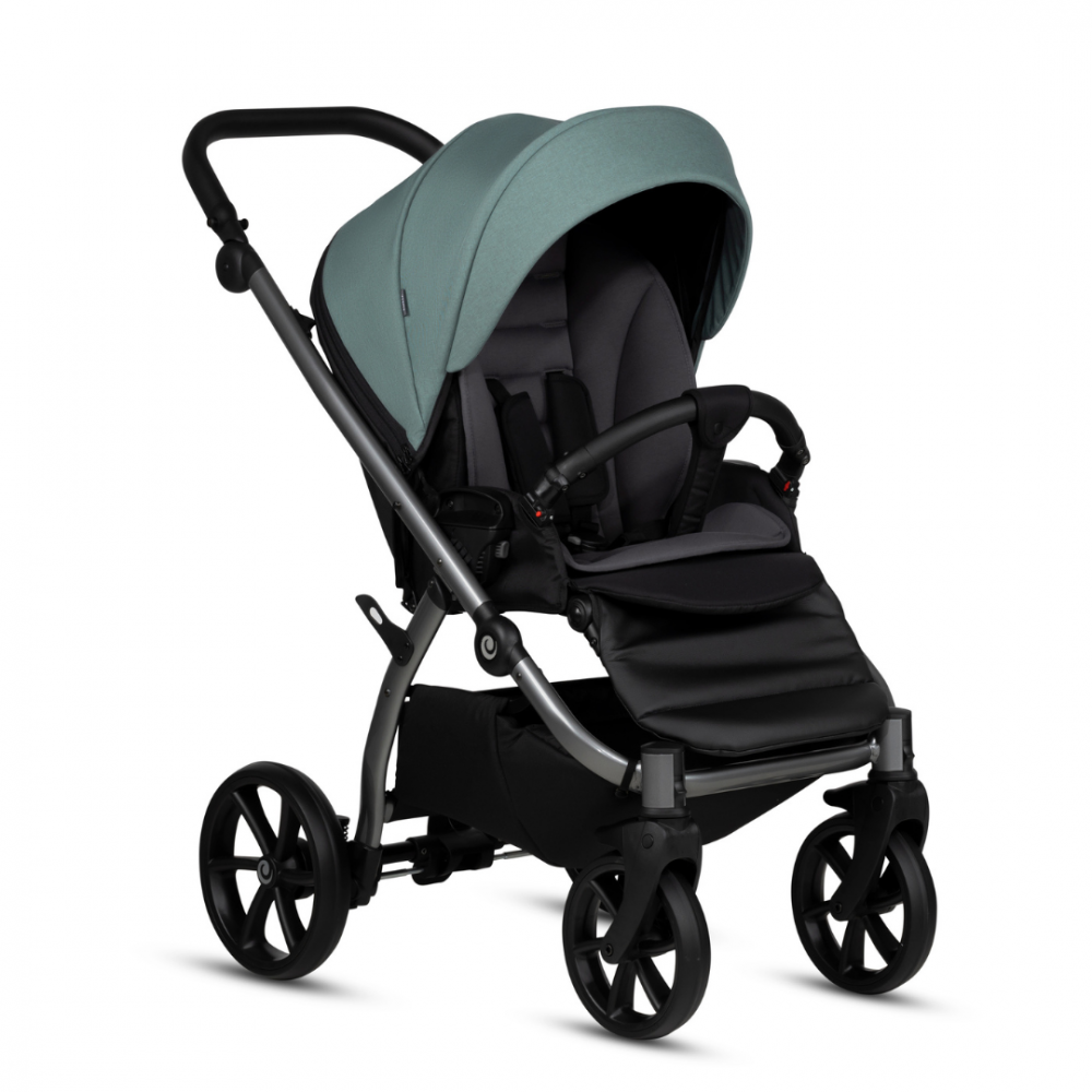 Carucior 2 in 1 Tutis Uno 5+ Menta 143 sezut reversibil, spatar reglabil, roti cu blocare, bara detasabila, accesorii incluse - 4