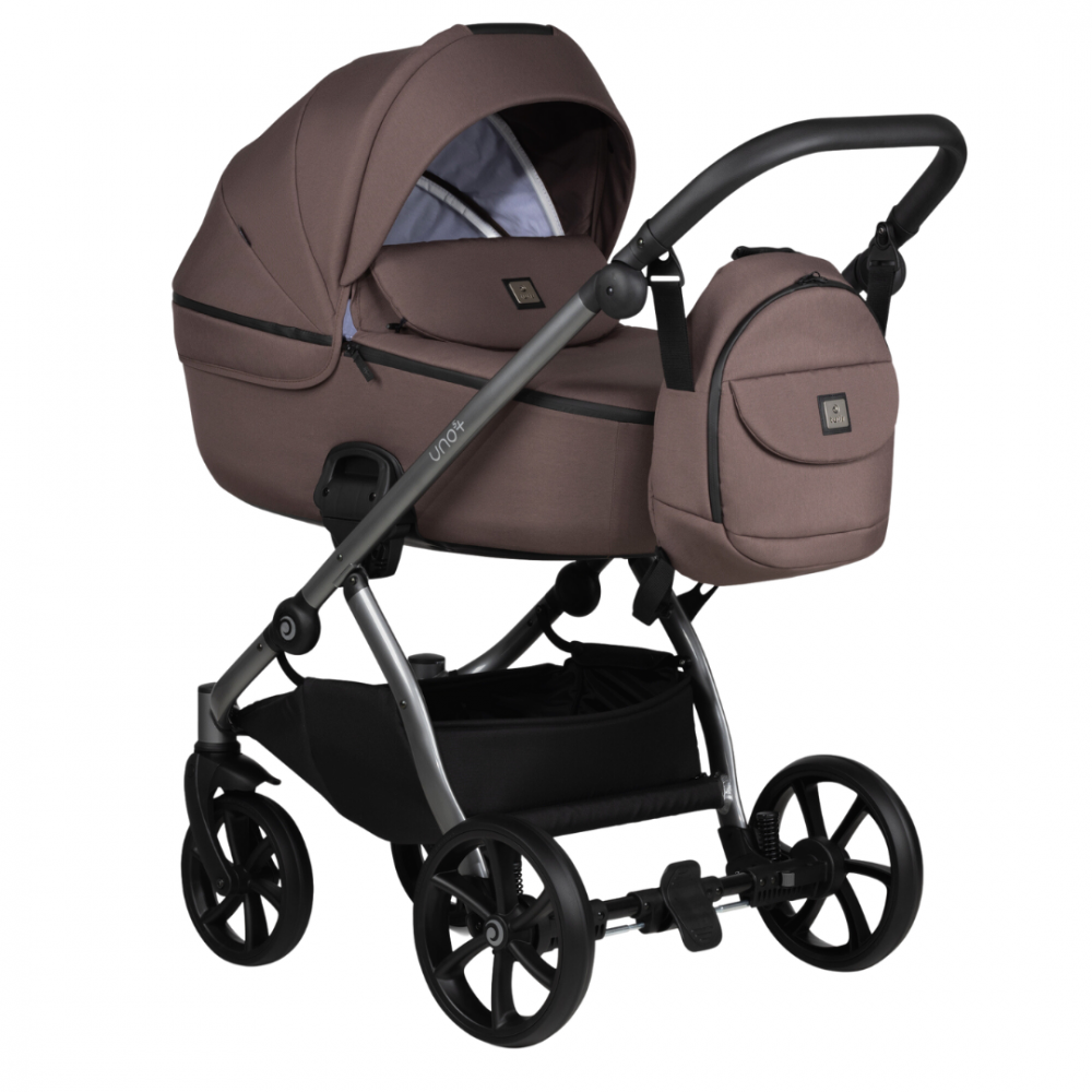 Carucior 2 in 1 Tutis Uno 5+ Cocoa 159 sezut reversibil, spatar reglabil, roti cu blocare, bara detasabila, accesorii incluse - 2