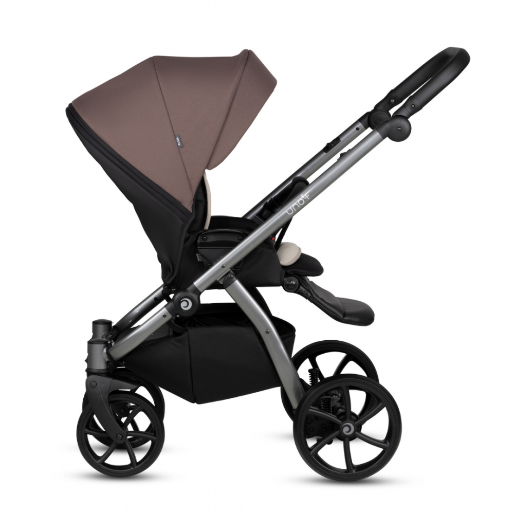 Carucior 2 in 1 Tutis Uno 5+ Cocoa 159 sezut reversibil, spatar reglabil, roti cu blocare, bara detasabila, accesorii incluse - 5