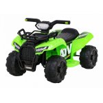 Atv electric pentru copii Storm Green, constructie robusta cu motor de 25W, baterie fiabila de 6V/4.5Ah, lumini frontale LED, cu panou audio, melodii preincarcate si port USB