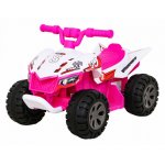 Atv electric pentru copii Storm Pink, cu un motor de 25W, baterie de 6V/4.5A, sezut ergonomic, pornire la buton, include melodii preincarcate si sunetul pornirii motorului, cu suport picioare si roti robuste din plastic