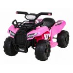 Atv electric pentru copii Storm Pink, constructie robusta cu motor de 25W, baterie fiabila de 6V/4.5Ah, lumini frontale LED, cu panou audio, melodii preincarcate si port USB