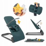 Balansoar pentru copii, Kidnort, ergonomic, cu centura de siguranta, Bara de protectie detasabila, pliabil si usor de transportat, Vinbar Green