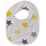 Baveta impermeabila din bumbac cu inchidere velcro 23x20cm Akuku Stars