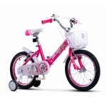Bicicleta pentru copii Velors V1602A Fucsia, varsta 4-6 ani, roti 16 inch, greutate suportata 60 kg, inaltime utilizator 100-115 cm