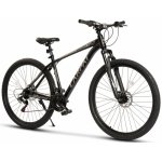 Bicicleta MTB Carpat Spartan C2999G Negru/Gri, roti 29 inch, cadru aluminiu, 21 viteze, echipare Shimano, frane disc mecanice, manete rotative