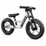 Bicicleta copii fara pedale Berg Biky Cross White 12 inch, cu frana de mana, anvelope pneumatice, scaun reglabil pe inaltime, varsta 2,5-5 ani, inaltime utilizator 90-120 cm, greutate maxima utilizator 30 kg