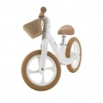 Bicicleta fara pedale pentru copii, Adamex Pixie, cu roti de 12 inch din spuma PU, cu cosulet, design retro, scaun reglabil, inaltime sezut 33-43 cm, sarcina maxima admisa 50 kg, 2-6 ani, Snow White