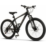 Bicicleta pentru copii MTB-HT Carpat Spartan C2499G Negru/Gri, roti 24 inch, aluminiu, 21 viteze, echipare Shimano, frane disc