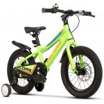 Bicicleta pentru copii Velors V16345A Verde/Portocaliu, varsta 4-6 ani, roti 16 inch, greutate suportata 50 kg, intre 100-115 cm