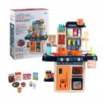 Bucatarie multifunctionala Doris cu abur,lumini,frigider,plita cu gaz,chiuveta,cuptor cu microunde,accesorii gatit si alimente incluse