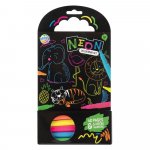 Carte de colorat cu carioci neon Animalute