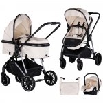 Carucior pentru copii Chipolino Aura 3 in 1 biscotta tranformabil, spatar reglabil, Suspensii, Maner reglabil, accesorii incluse