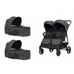 Carucior pentru gemeni 2 in 1 Euro Cart Doblo Iron, cu Landouri, pliabil, cu suspensii, spatar reglabil, copertina reglabila si accesorii incluse, greutate maxim admisa 22 kg