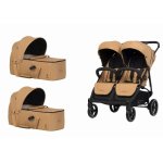 Carucior pentru gemeni 2 in 1, Euro Cart Doblo Camel, cu Landouri, pliabil, cu suspensii, spatar reglabil, copertina reglabila si accesorii incluse, greutate maxim admisa 22 kg