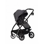 Carucior pentru nou nascut Euro-Cart Crox, cu cadrul de aluminiu, pliere compacta, scaun reversibil, cu 3 nivele de ajustare a spatarului, capotina si husa de picioruse, roti cu suspensii, pana la 22 kg, Iron