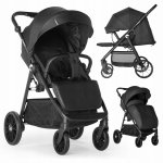 Carucior sport 0-48 luni pana la 22 kg cu pliere compacta Kidnort Sjolejon Black