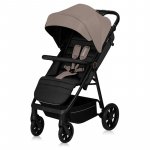 Carucior sport Lionelo Mira Bej, maner reglabil in 5 pozitii, spatar si suport de picioare reglabile, plasa de tantari si suport biberon incluse, Conform cu EN1888-1, EN1888-2, Testare SGS