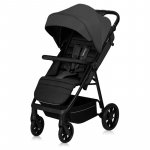 Carucior sport Lionelo Mira Gri, maner reglabil in 5 pozitii, spatar si suport de picioare reglabile, plasa de tantari si suport biberon incluse, Conform cu EN1888-1, EN1888-2, Testare SGS
