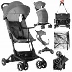 Carucior sport pentru copii, Kidnort Snopetrel Grey, ultracompact, pentru avion, cu roti moi din EVA, cu geanta de transport, husa de picioare si accesorii incluse, pana la 22 kg