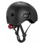 Casca de protectie pentru copii, sistem de reglare magnetic cu led, XXS-S, 45-51 cm, 1 an+, Black, Scoot Ride