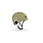 Casca de protectie pentru copii, sistem de reglare magnetic cu led, XXS-S, 45-51 cm, 1 an+, Olive, Scoot Ride