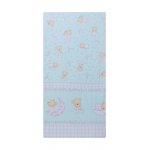 Cearceaf din bumbac pentru saltea 120x60 cm Ursuleti carouri turcoaz Beberoyal
